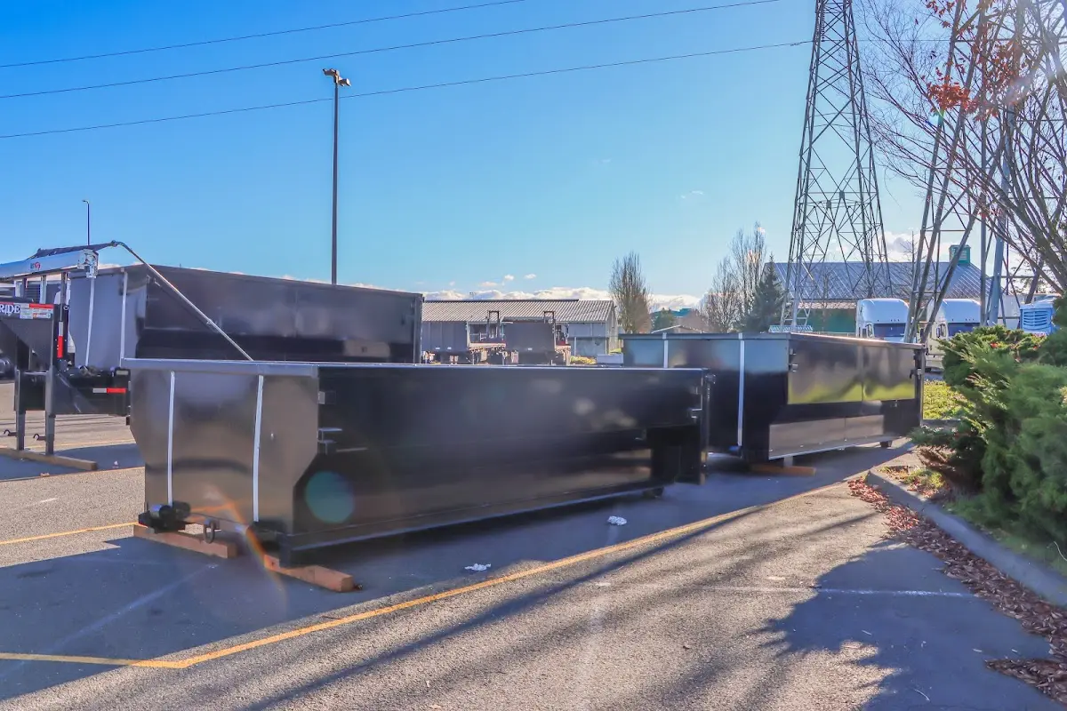 Roll-off dumpster ready for waste disposal at job site for 6 Yard Dumpster Rental in Torrington